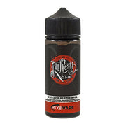 A 100ml bottle of Red Ruthless 0mg Cloud Chaser Vape Juice with a label showing the brand name and 'MIX & VAPE' text, indicating nicotine-free and suitable for cloud chasers.